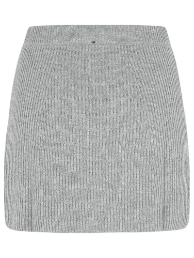 Sportmax Ribbed-knit Mini Skirt In Grey