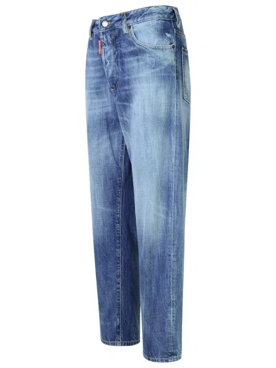 Shop Dsquared2 'boston' Light Blue Denim Jeans