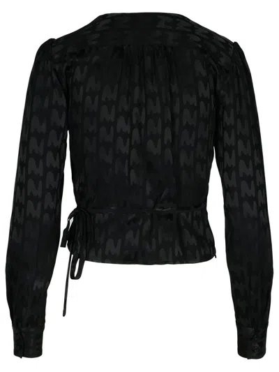 Msgm Black Viscose Blend Blouse In Black