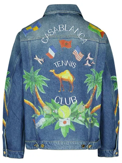 Casablanca Blue Denim Jacket In Blue