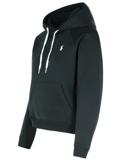 Polo Ralph Lauren Black Cotton Blend Sweatshirt In Black