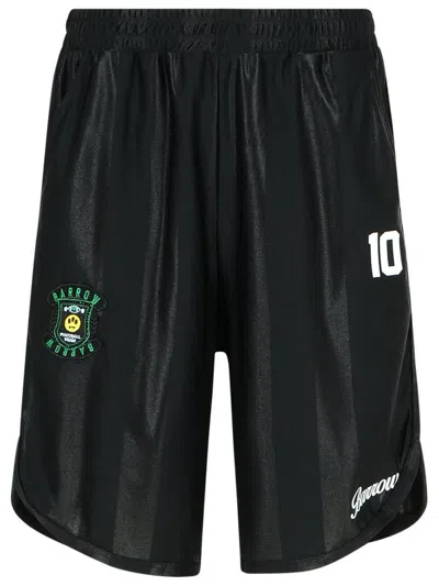 Barrow Bermuda Shorts With Elastic Waistband And Number Print In Black