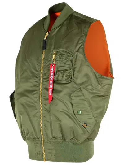 ALPHA INDUSTRIES ALPHA INDUSTRIES GREEN NYLON VEST 