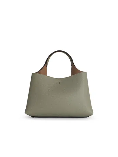 Tod's 'apa' Small Grey Leather Bag In Grey