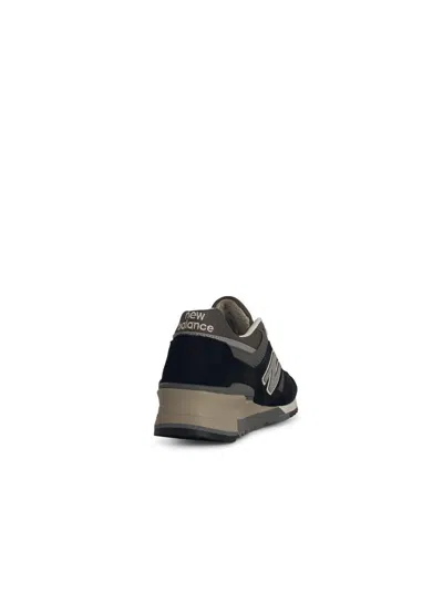 New Balance Suede Blend Sneakers Featuring Mesh Panels In Black