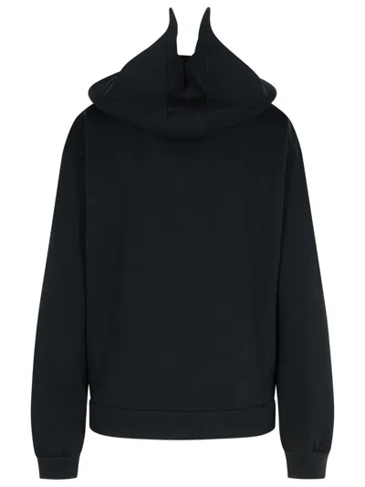 Coperni Black Sweatshirt With Logo Lettering And Front Kangaroo Pocket In Cotton Woman In Black
