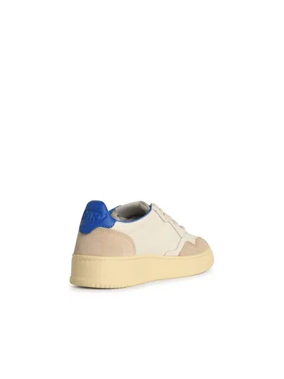 Autry Medalist Low Leather And Suede Sneakers With Lettering In White