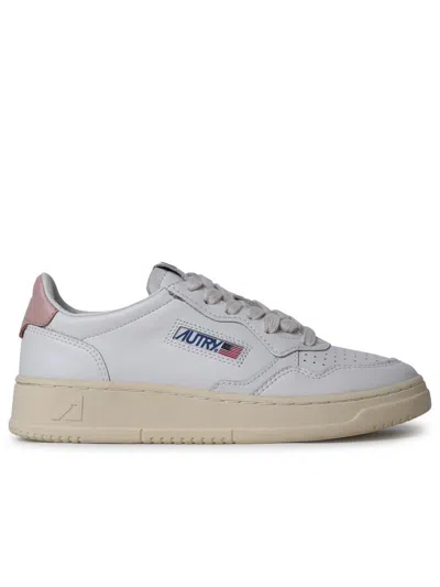 Shop Autry 'medalist' White Leather Sneakers