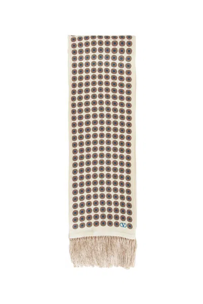Valentino Garavani Chamber Silk Bandeau Scarf With Fringe In Multicolor