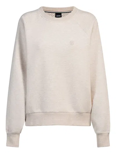 Hugo Boss Melange Sweatshirt With Double B Monogram In 中性色