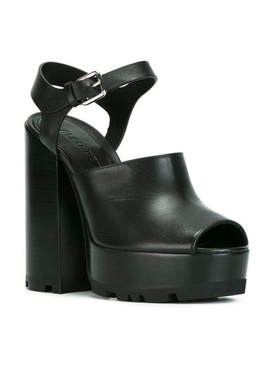Shop Jil Sander Open Platform Sandals In Black