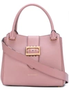 Burberry Buckle Medium Leather Tote Bag, Pink In Dusty Pink/gold