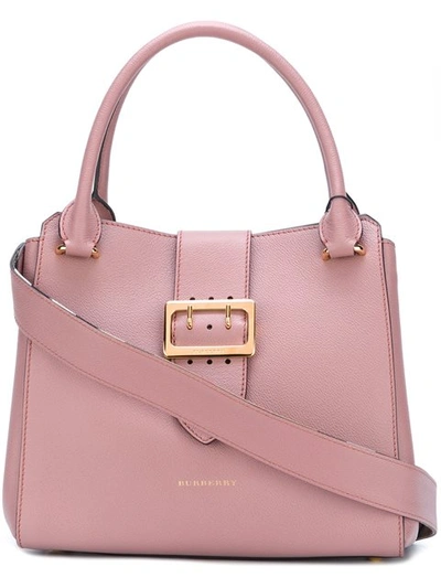 Burberry Buckle Medium Leather Tote Bag, Pink In Dusty Pink | ModeSens