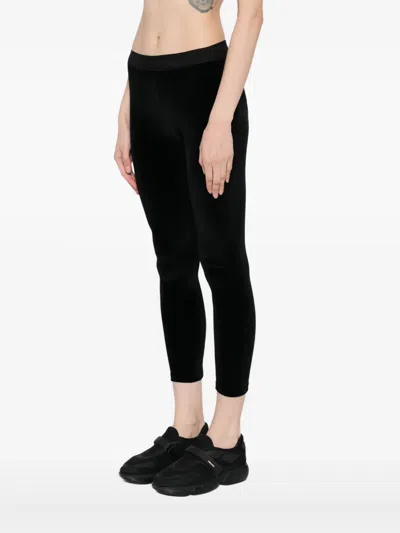 Tom Ford Velour Leggings Trousers Stretch Waistband Slim In Black