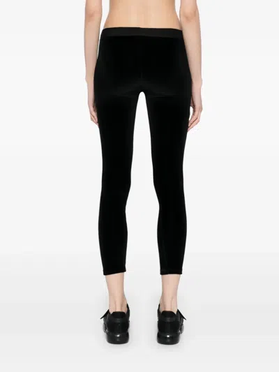 Tom Ford Velour Leggings Trousers Stretch Waistband Slim In Black