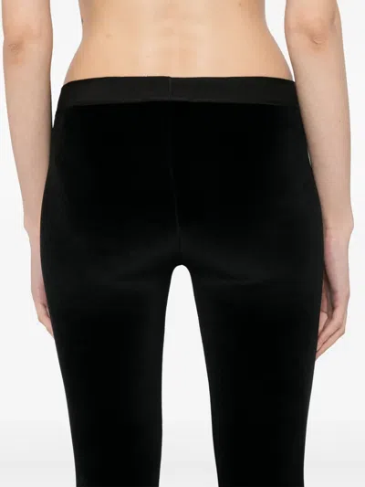 Tom Ford Velour Leggings Trousers Stretch Waistband Slim In Black