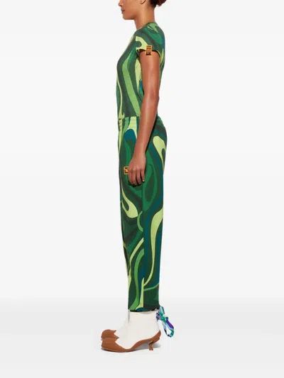 Pucci Abstract-print T-shirt In 绿色