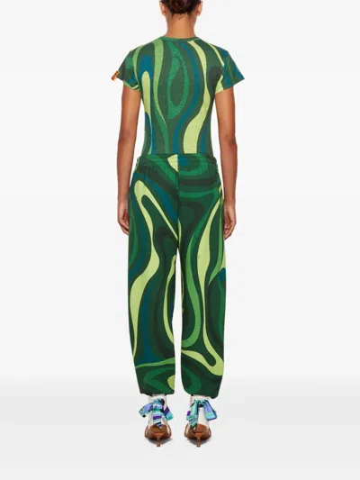 Pucci Abstract-print T-shirt In 绿色