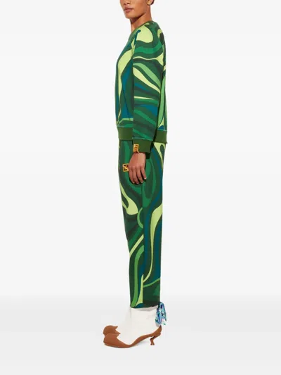 Pucci Marmo-print Sweatshirt In 绿色