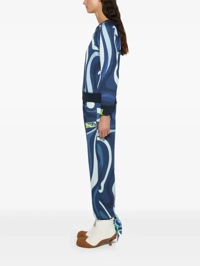 Pucci Printed Cotton Jersey Sweatshirt In 蓝色