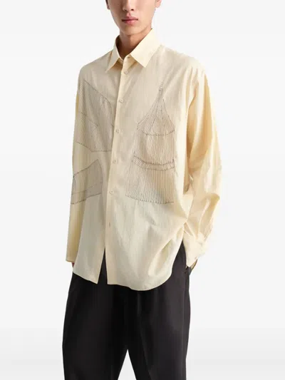 Lemaire X Philippe Weisbecker Relaxed Shirt In Yellow