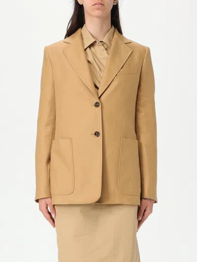 Max Mara Jacket Tailored Shoulder Pads In Brown