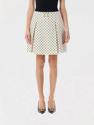 Valentino Polka Dot-print Mini Skirt In White