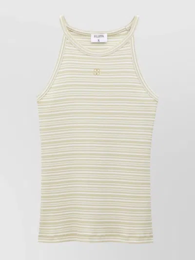 Filippa K Striped Cotton Tank Top In White