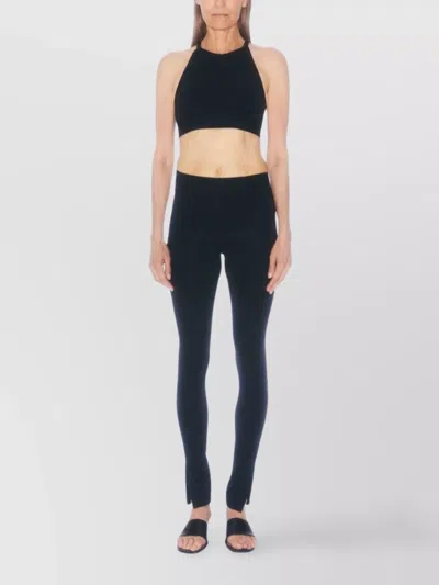 Filippa K Layered High Neck Halterneck Sports Bra In Black