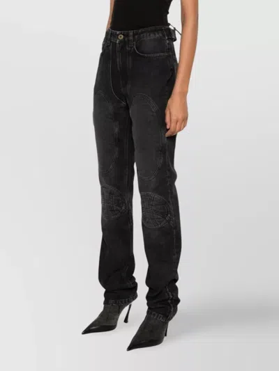 Jean Paul Gaultier Jeans With Padded Inlays And Lace Up