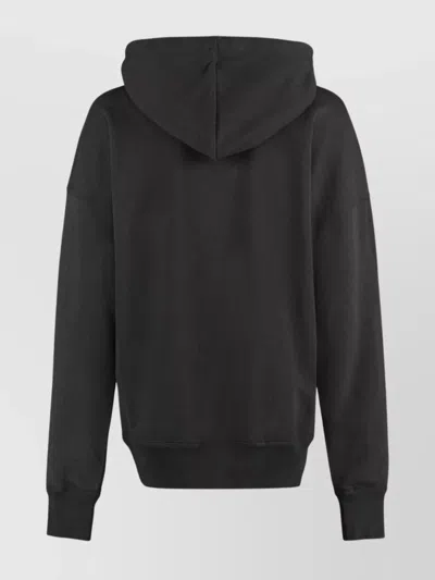 Isabel Marant Étoile Black Hoodie With Tonal Logo Print In Cotton Blend Woman In Brown