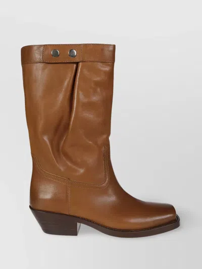 Isabel Marant Étoile Biker Block Heel Mid-calf Boots With Buttons