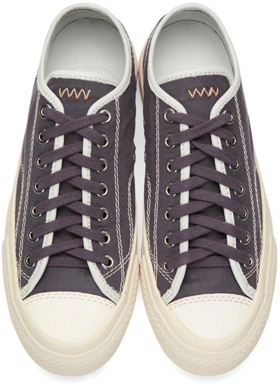 Shop Visvim Purple Skagway Sneakers In Navy
