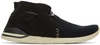 VISVIM Black Huron Mesh Moc-Folk Sneakers,0316202002001