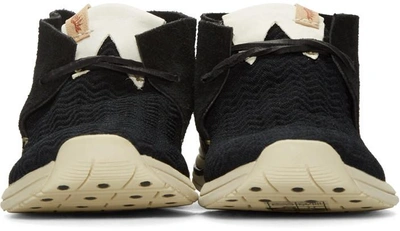 Shop Visvim Black Huron Mesh Moc-folk Sneakers