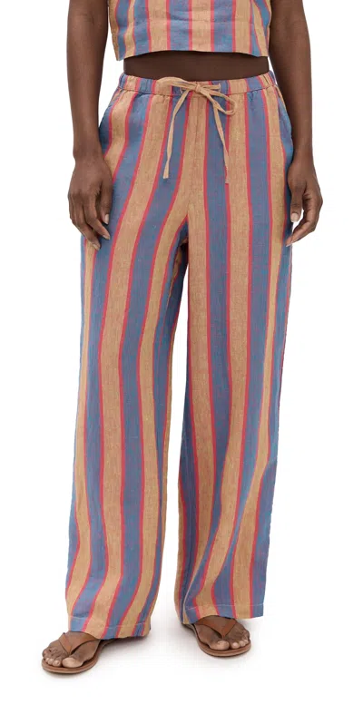 Rails Emmie Stripe Linen Drawstring Pants In Rio Stripe