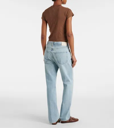 Citizen Of Humanity Blue High-rise Straight Jeans In Sunbleach
