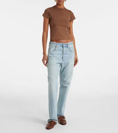 Citizen Of Humanity Blue High-rise Straight Jeans In Sunbleach