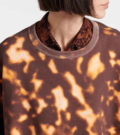 Dries Van Noten Crew Neck Tie-dye Sweatshirt In Brown