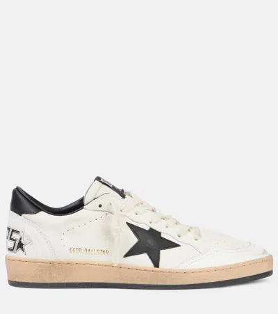 Golden Goose Ballstar' Black And White Low Top Sneakers With Star Patch On The Side And Contrasting Heel With Wri In Pink