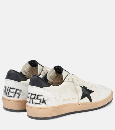 Golden Goose Ballstar' Black And White Low Top Sneakers With Star Patch On The Side And Contrasting Heel With Wri In Pink