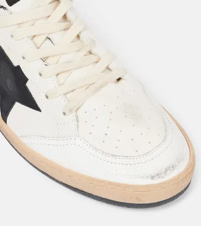 Golden Goose Ballstar' Black And White Low Top Sneakers With Star Patch On The Side And Contrasting Heel With Wri In Pink
