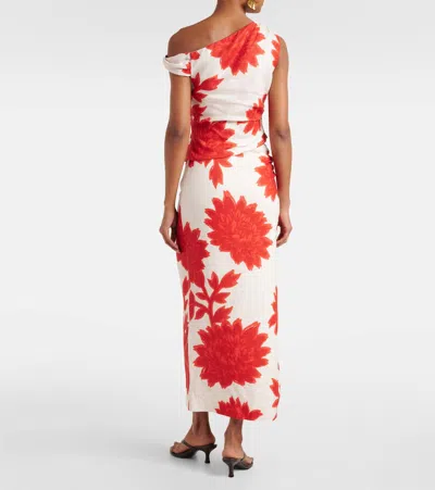 花卉垂褶亚麻上衣