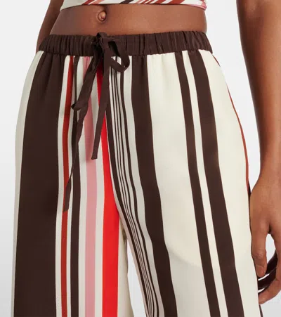 Sir Thistle Silk Satin Wide-leg Pants In Multi