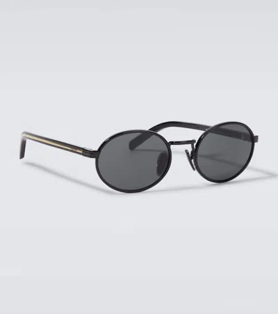 Prada Oval Sunglasses In Black