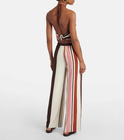 Sir Thistle Striped Open-back Silk Satin Top In Multi