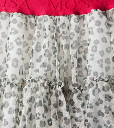 Monnalisa Leopard-print Tutu In Grey