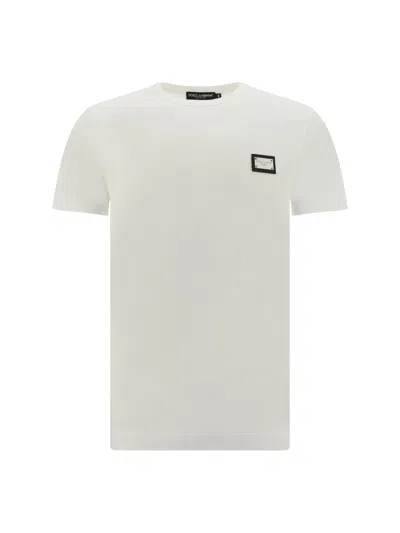 Dolce & Gabbana Men White Cotton T-shirt In White