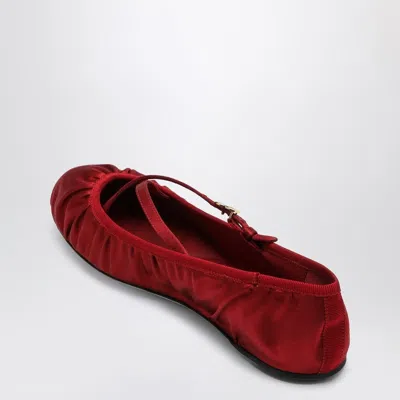 Dolce & Gabbana Satin Ballerina In Red