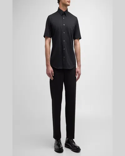 Theory Regal Merino Relaxed Button Down In Brown